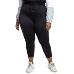 Donnay Plus Size Pin-tuck Side Inset Tapered Joggers - Black