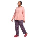 Donnay Plus Size Coral And Paisly Pj Set