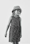 Patterned Cotton Dress - Dark Blue Floral