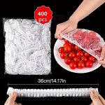 100PCS 400PCS Disposable Elastic Food Covers Plastic Seal Elastic Adjustable Bowl Covers Universal For Covering Food Kitchen Sup