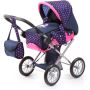 City Star Pram With Bag - Pink/blue - Unicorn 65CM Tall