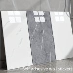 Contemporary Marble Wall Stickers: Self-adhesive Plastic Surface Crystal Accents One-time Use Space-themed Rectangular Glossy Fi