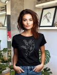 Line Art Fitted Tee - Black - Xlarge