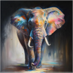 African Elephant Modern Wall Canvas Artwork Print 970MM X 970MM
