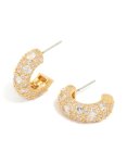 Goldair Gold Plated Cubic Zirconia Medium Hoop Earrings