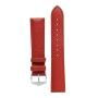 Kansas Buffalo Embossed Calf Leather In Red With Red Stitch - 18MM / Silver