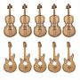 10PCS Miniature Guitar Decorations Handcrafted Wooden Musical Instrument Or