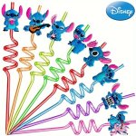 Disney Stitch Anime Figure Reusable Straws Kawaii Stitch Holiday Birthday Party Decoration Supplies 8PCS SET