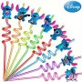 Disney Stitch Anime Figure Reusable Straws Kawaii Stitch Holiday Birthday Party Decoration Supplies 8PCS/SET