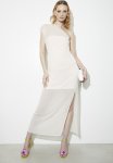 Asym Sheer Overlay Maxi Dress - Milk