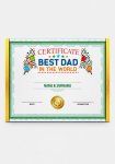 A4 Dad Certificate Poster In Frame