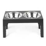 Yaoliucp Elevated Dog Bowls Stand 4 Height Adjustable Elevated Dog Bowl Stand With 2 Stainless Steel Dog Bowls Non-slip Detachab