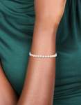 Silver Plated Cubic Zirconia Multi Flower Tennis Bracelet