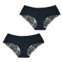 2 Pack Silky Seamless Lace Underwear - Grey And Maroon