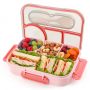 Yanlify Bento Box For Adults 4 Compartments Lunch Box Snack Containers Reusable Lunch Containers Drop-proof Dishwasher Safe & Made With Bpa-free Mat