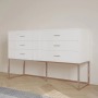 6 Drawer Chest Of Drawers White Rose Gold Or Black Gold MW236