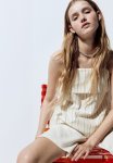 A-line Strappy Top - Cream Striped
