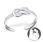 C221-C21062 - 925 Sterling Silver Knot Toe Ring Adjustable