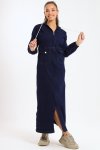 Drew Stretch Denim Maxi Dress With Hood