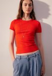 Ribbed Modal-blend T-Shirt - Red