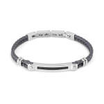 Synthetic Leather Manvision Bracelet With Stones