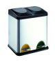 Kitchen Recycle Dustbin Chrome With 2 Compartments 15 Liters Each W37XD43XH52CM