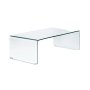 - Clear Flute 12MM Tempered Glass Coffee Table - 120 X 60 Cm