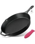 Cast Iron Frying Pan 30CM Helper Handle Need Pre Seasoned Skillet Oven And Braai Safe Cast Iron Pan With Silicone Grip Sleeve Ev