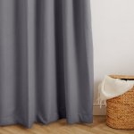 Chevron Ultra Blockout Eyelet Unlined Curtain Charcoal - Longer Length 270CM W X 255CM L
