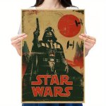Darth Vader & Star Wars For Galaxy - Unframed Kraft Paper Wall Art Poster Iconic Universe Design Perfect For Home Or Office Deco
