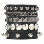 Multi-layer Punk Leather Bracelet Mens Retro Rivet Chain Accessories