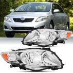 Oe Style 2PCS Headlights Assembly Set For 2009 2010 Toyota Corolla Base Ce Xle Le Replacement Headlamps Bumper Light Driver And