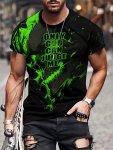 Only God Can Judge Me 3D Digital Pattern Print Men's Graphic T-Shirt Causal Comfy Tees Short Sleeve Pullover Tops Men's Summer O