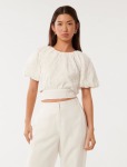 Briony Bubble Sleeve Blouse - 16 Porcelain