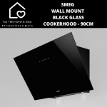 Smeg Wall Mount Univer Aesthetic Black Glass Cookerhood - 90CM