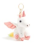 Kids Glitter Fabric Winged Unicorn Key Chain