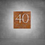 House Number D14 - 300 X 300 Matt Black Warm White