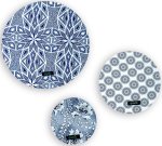 Food Cover Shweshwe - Blue On White 3 Pack