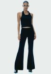 Flared Tailored Trousers - Black
