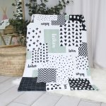 Personalised Fleece Blanket Monochrome
