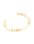 Waterproof Gold Plated Stainless Steel Neutral Toned Enamel Striped Wrist Cuff