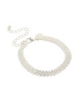 Silver Plated Diagonal Round Cubic Zirconia Bracelet