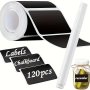 120PCS Reusable Chalkboard Labels With White Marker - Waterproof Blackboard Stickers For Storage Containers Glass Jars & Cups By Gdgdsy