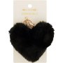 Clicks Essentials Fluffy Heart Keyring Black