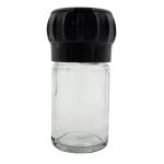 50ML Clear Glass Shaker Jar With Reusable Grinder - Black