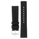 Pure Natural Rubber Watch Strap In Black - 26MM Silver