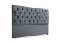 Bella Deep Buttoned Velvet Headboard - Dark Grey - Three Quarter