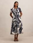 Eleanor Short Sleeve Midi Dress - 20 Navy Morley