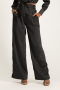 Sadie Satin Wide Leg Pant - Black - XS