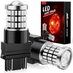 Nilight 3157 LED Bulb 2PCS 57LED Red 3156 3056 4157 3057 Brake Stop Turn Signals Blinker Tail Light With Projector Replacement F